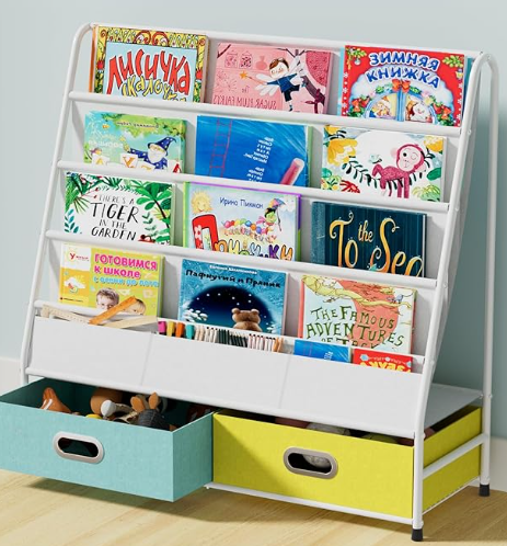 additional storage under the kids library