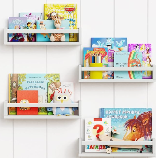 floating shelves are the best bookshelf ideas for kids
